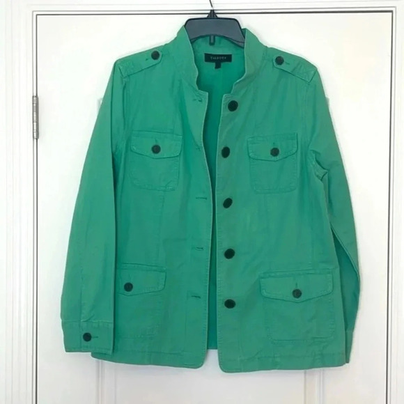 Talbots Military Inspired Mint Green Jacket Size Large - Picture 1 of 3